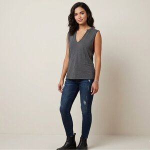 Lululemon Sleeveless V-Neck Top - Charcoal Gray